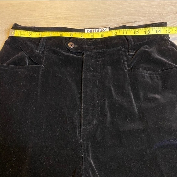 Vintage Bill Blass Jeans Velvet Straight Leg Trousers, Black, Size 14 - Picture 6 of 8